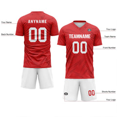 Custom Red Soccer Sets Jersey Personalized SCJ101-D28028