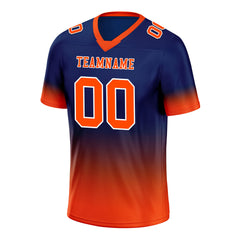 Custom Navy Blue Orange Fade Fashion Personalized Authentic Football Jersey FBJ02-D06092