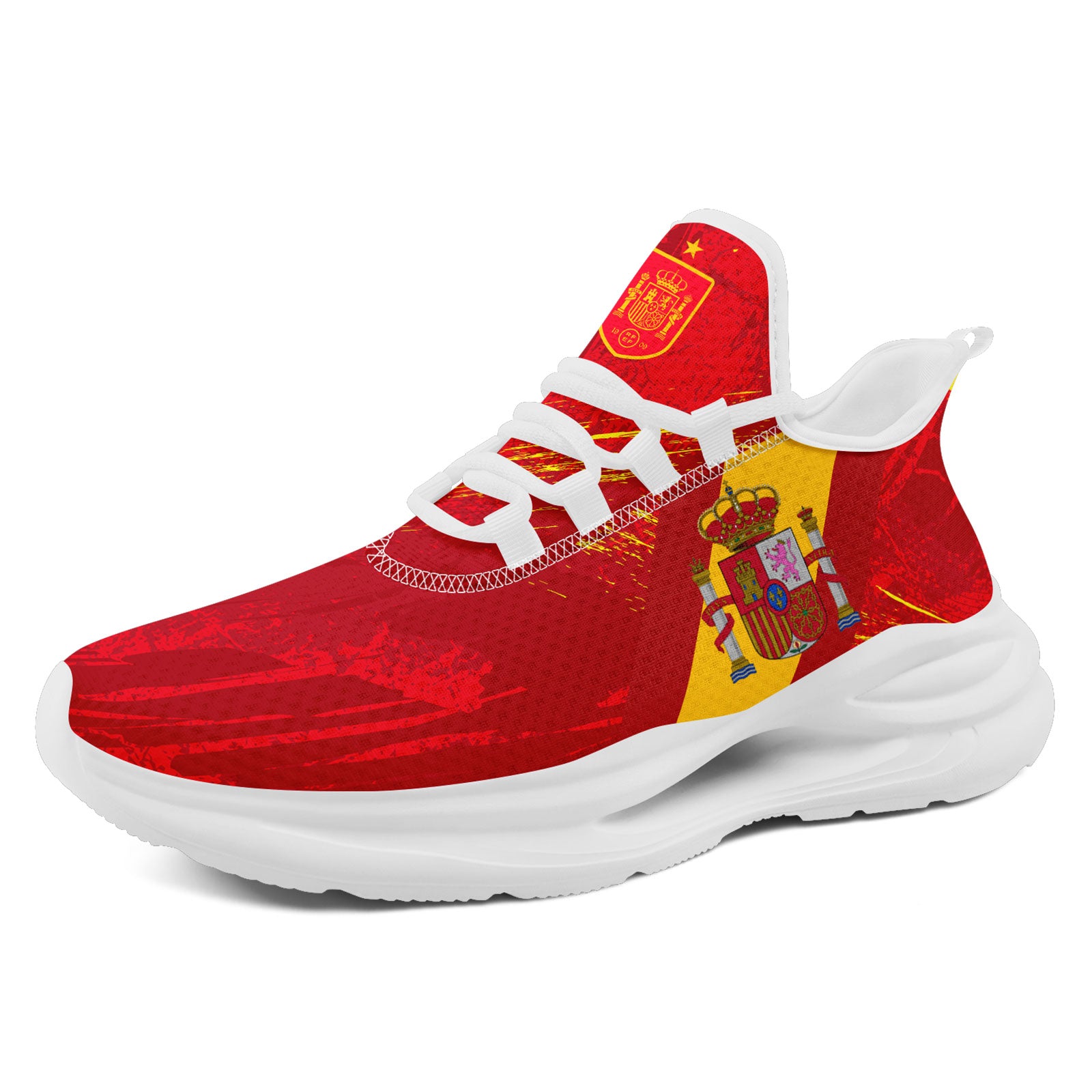 Custom Spain 2026 World Cup Sneakers DIY Country Flag Running Shoes Lightweight Sport Shoes Gift for Football Fans Personalized Team Name and Logo FN079-F020028-1