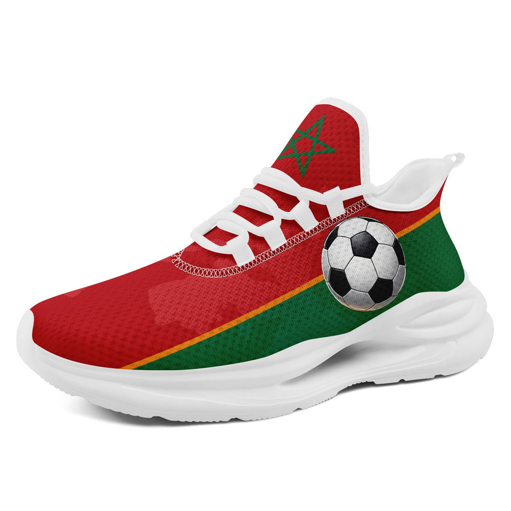 Custom Morocco 2026 World Cup Sneakers DIY Country Flag Running Shoes Lightweight Sport Shoes Gift for Football Fans Personalized Team Name and Logo FN079-F009083-3