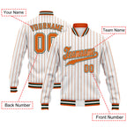 Custom White Orange Stripe Fashion Jacket Bomber Full-Snap Varsity Letterman Personalized Jacket FZ005-D020219-18