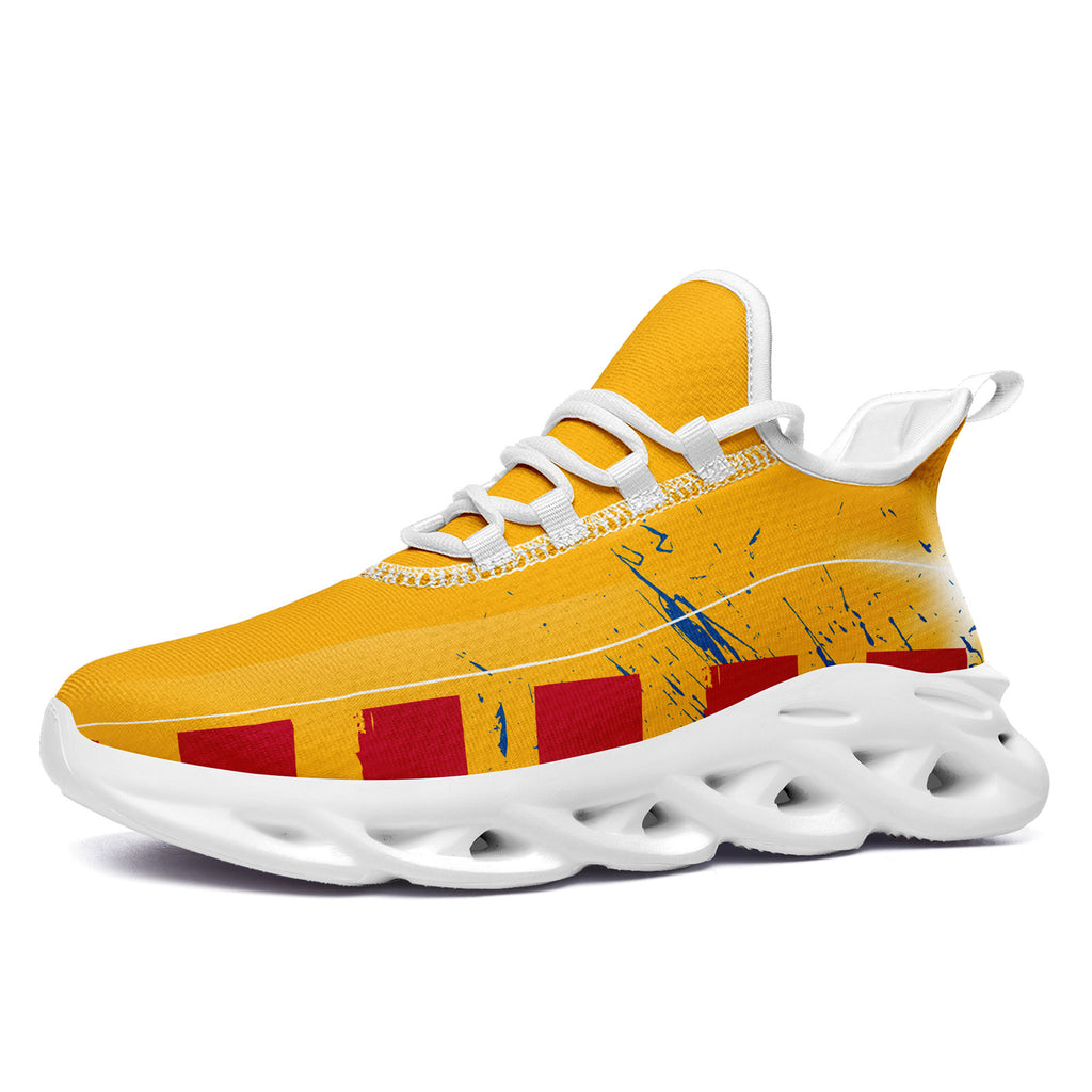 Custom Yellow Red Blue Pittsburgh MaxSoul Shoes and Hat Combo Offer Personalized Combo ZH-D020264-30