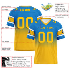 Custom Blue Yellow Los Angeles Football Jersey and Hat Combo Offer Personalized Combo ZH-D020326-22