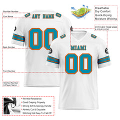 Custom White Miami Personalized Authentic Football Jersey FBJ02-D020256-21