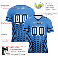Custom Blue Deep Blue Tennessee Personalized Authentic Football Jersey FBJ02-D023033-32