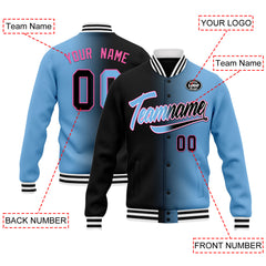 Custom Gradient Fashion Jacket Bomber Full-Snap Varsity Letterman Personalized Jacket FZ005-D028016-28