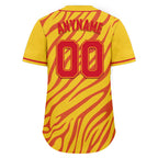 Custom Yellow Red Zebra Pattern Personalized Authentic Baseball Jersey BSBJ01-D020201-5