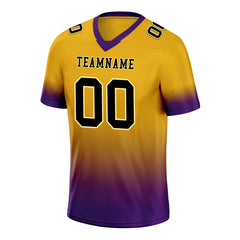 Custom Purple Gold Fade Fashion Personalized Authentic Football Jersey FBJ02-D06095