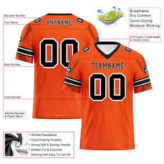 Custom Orange Cincinnati Personalized Authentic Football Jersey FBJ02-D025033-6