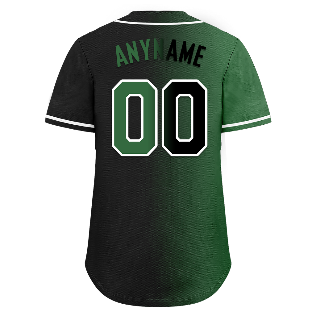 Custom Green Black Gradient Fashion Personalized Authentic Baseball Jersey BSBJ01-D0a707c