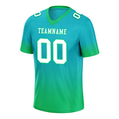 Custom Turquoise Mint Green Fade Fashion Personalized Authentic Football Jersey FBJ02-D06081