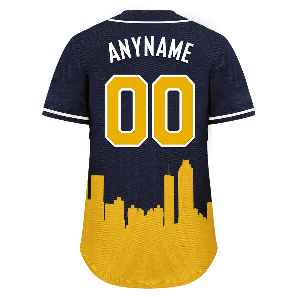 Custom Blue Orange City Edition Personalized Authentic Baseball Jersey BSBJ01-D017134