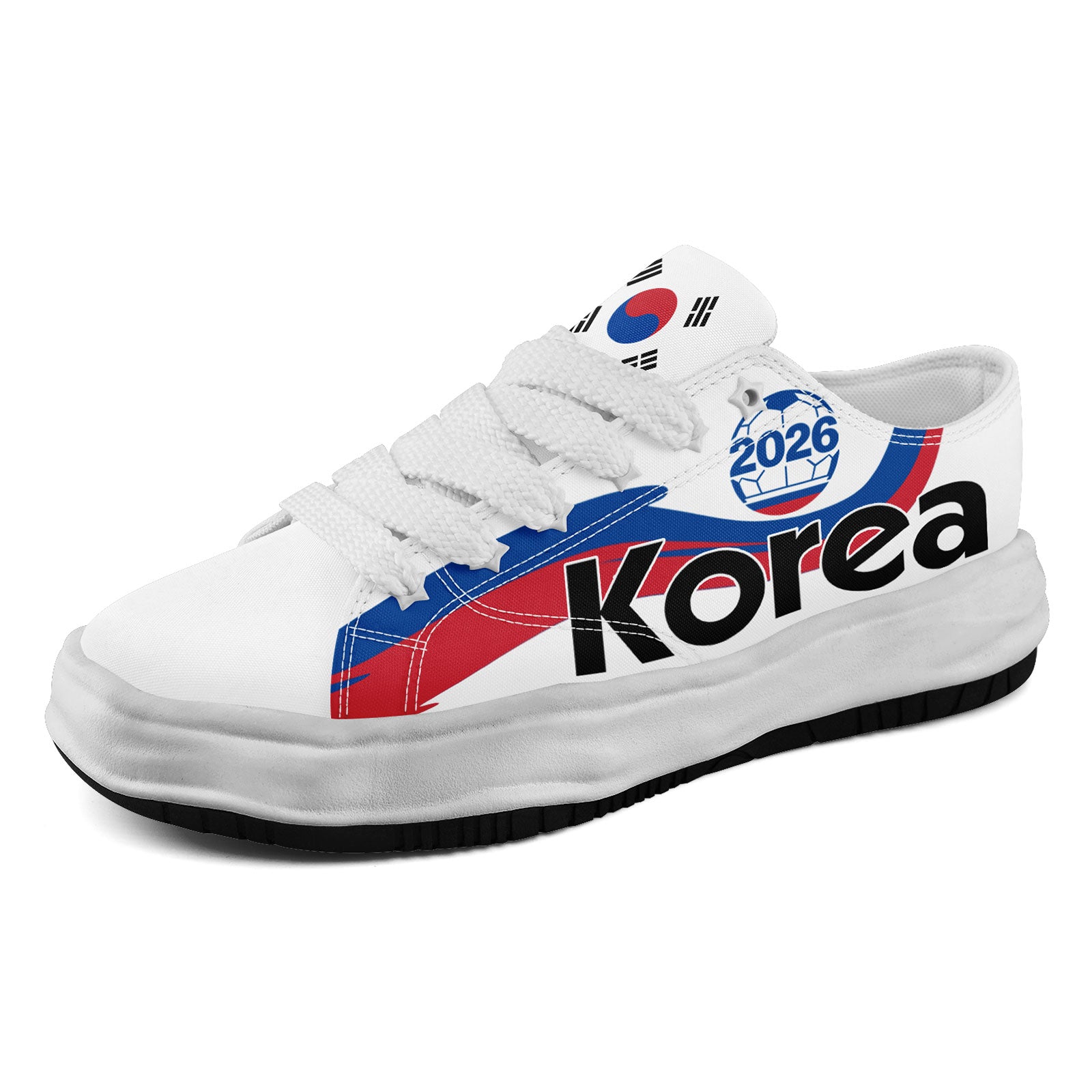 Custom South Korea 2026 World Cup Sneakers DIY Country Flag Running Shoes Lightweight Sport Shoes Gift for Football Fans Personalized Team Name and Logo FN038-F009095-3