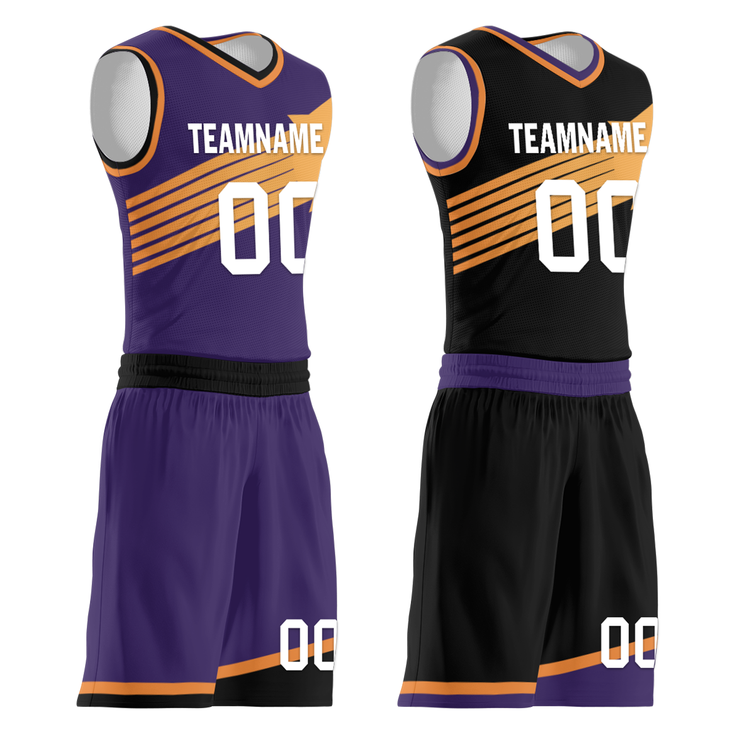 Custom Purple Black Classic Style Reversible Basketball Uniform Personalized Ordinary BBJR-D017058