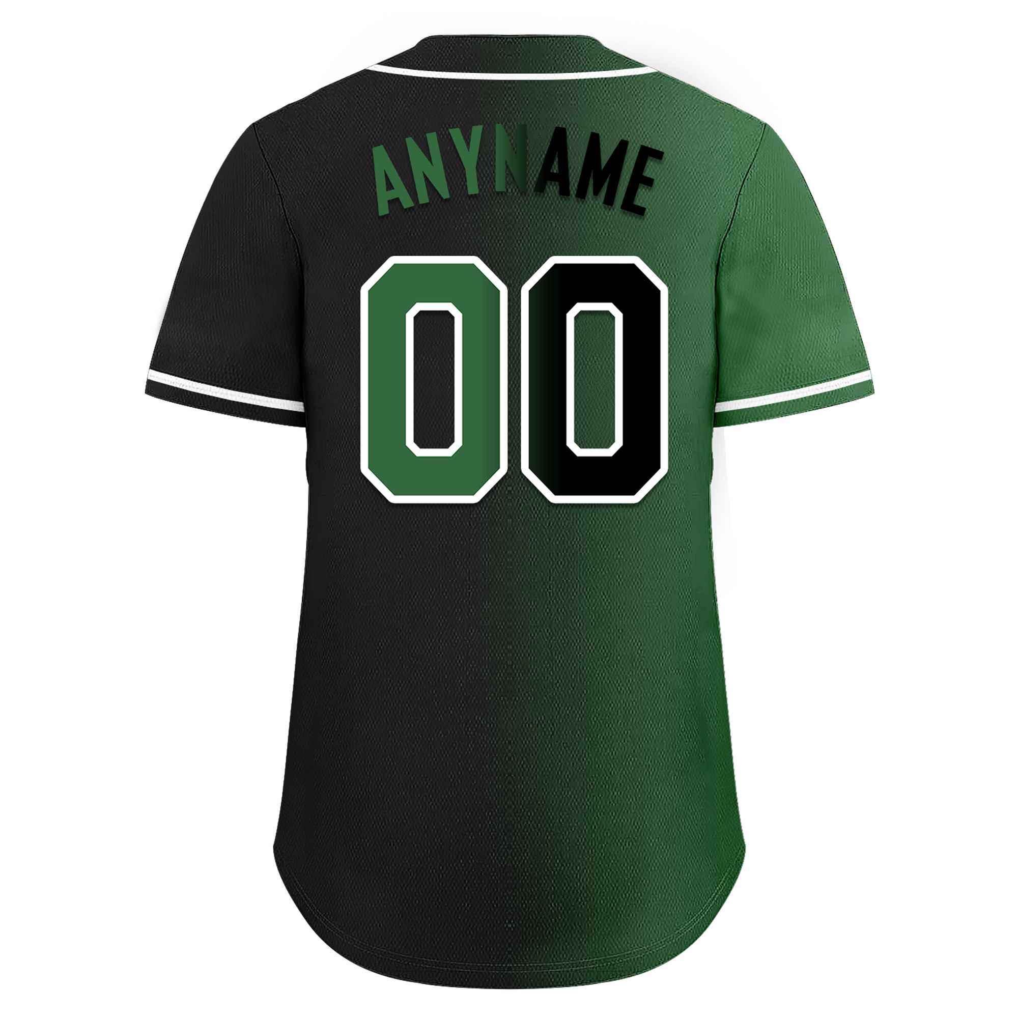 Custom Green Black Gradient Fashion Personalized Authentic Baseball Jersey BSBJ01-D0a707c