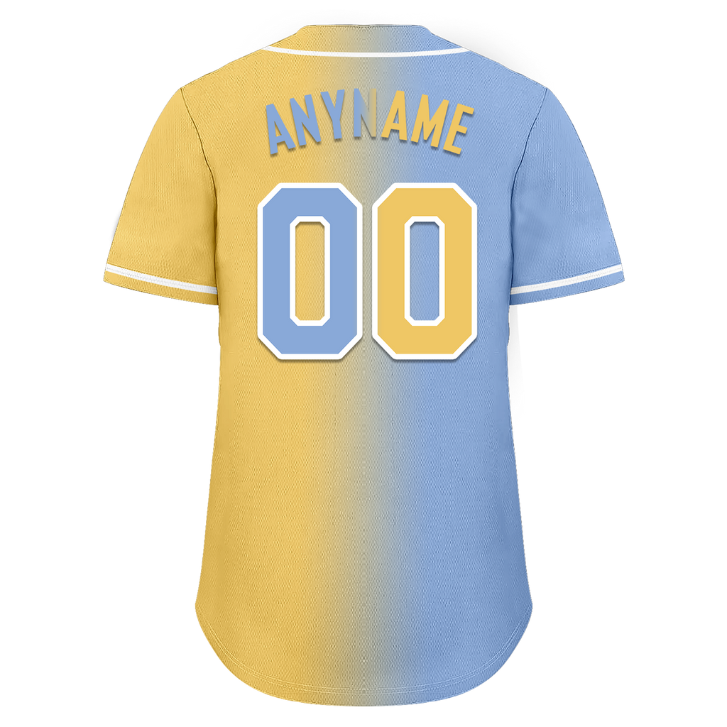 Custom Blue Yellow Gradient Fashion Personalized Authentic Baseball Jersey BSBJ01-D0a7079