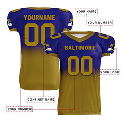 Custom Blue Yellow Fade Fashion Baltimore High-Performance American Football Jersey FBJ06-D020252-2