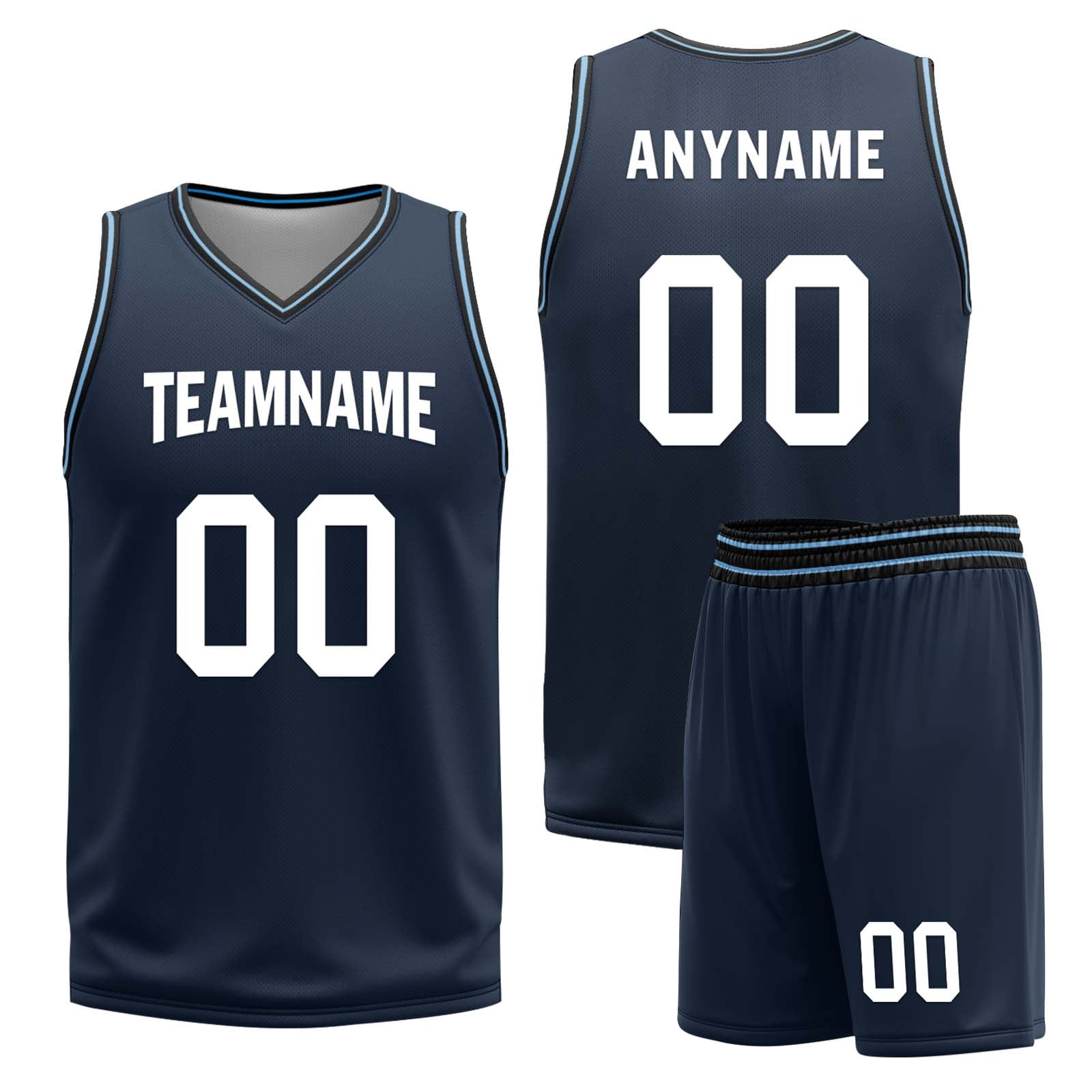Custom Light Blue Black Los Angeles City Edition Personalized Reversible Basketball Set Sports Basketball Jersey BBJ01R-D0610-13-COOLMAX