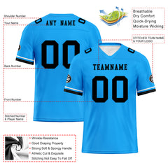 Custom Blue Carolina Personalized Authentic Football Jersey FBJ02-D020263-5