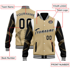 Custom Yellow New Orleans Jacket Bomber Full-Snap Varsity Letterman Personalized Jacket FZ005-D025004-19