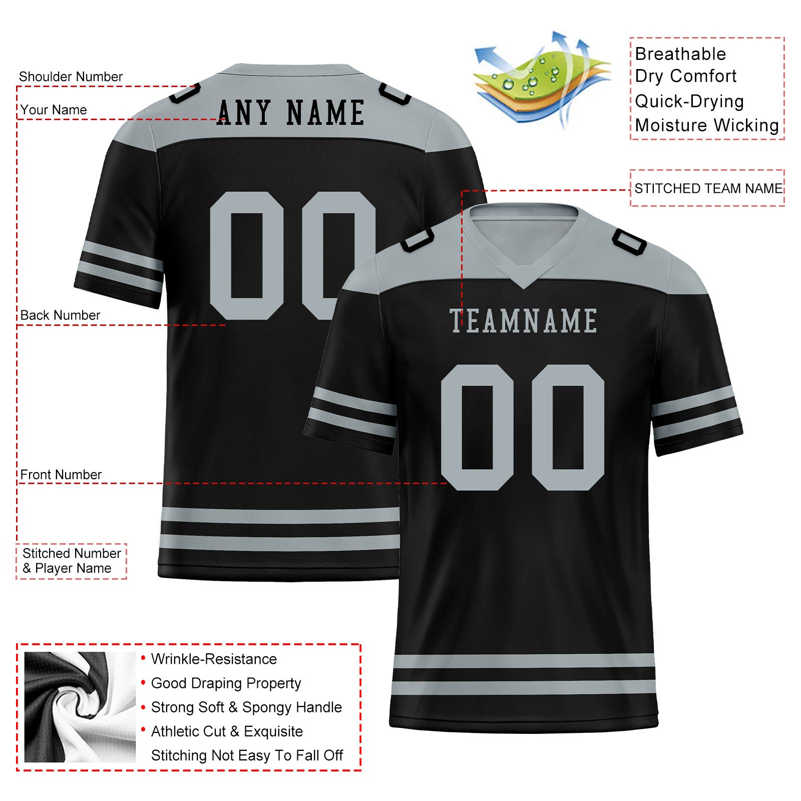 Custom Las Vegas Personalized Authentic Football Jersey FBJ02-E0607-15