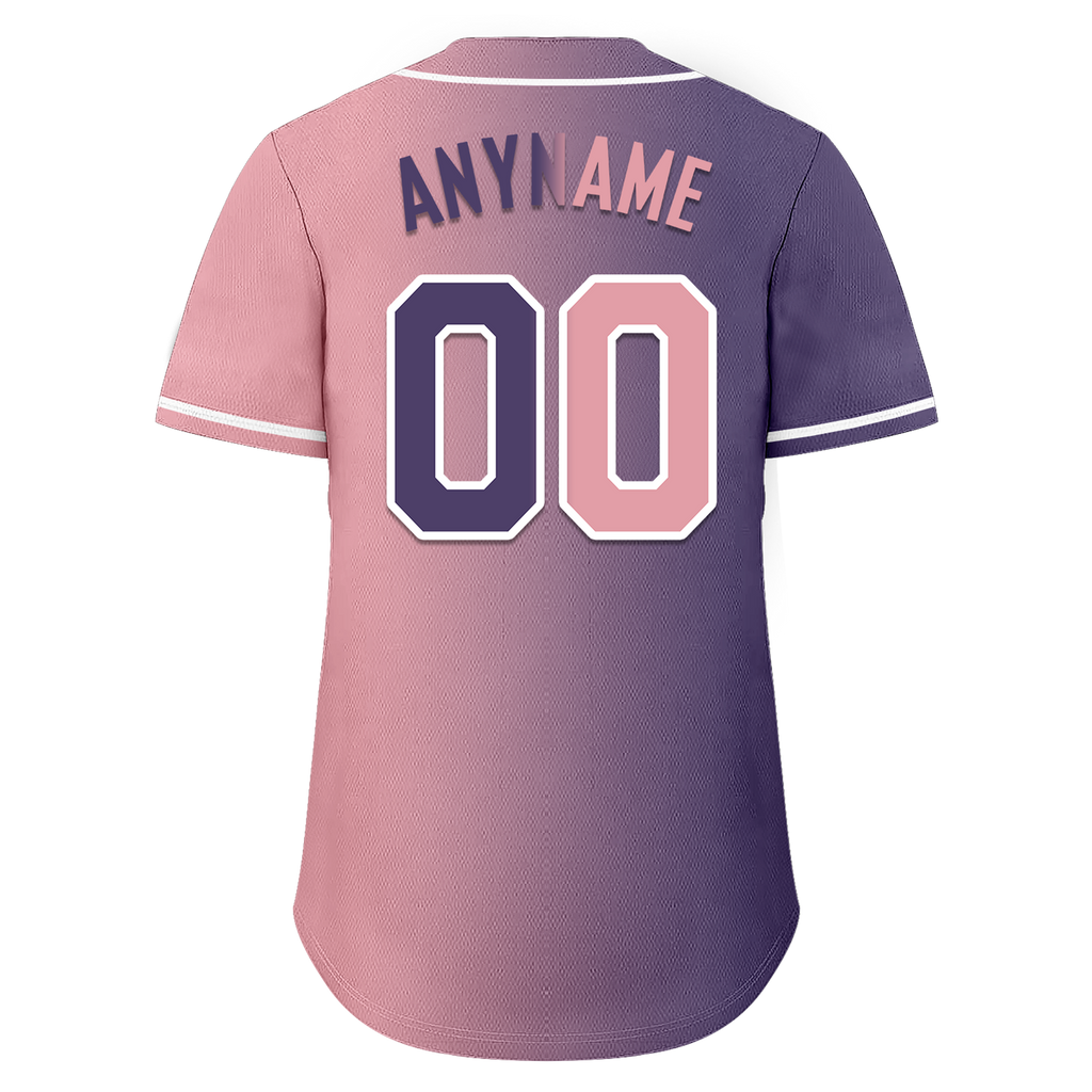 Custom Purple Pink Gradient Fashion Personalized Authentic Baseball Jersey BSBJ01-D0a7a0e