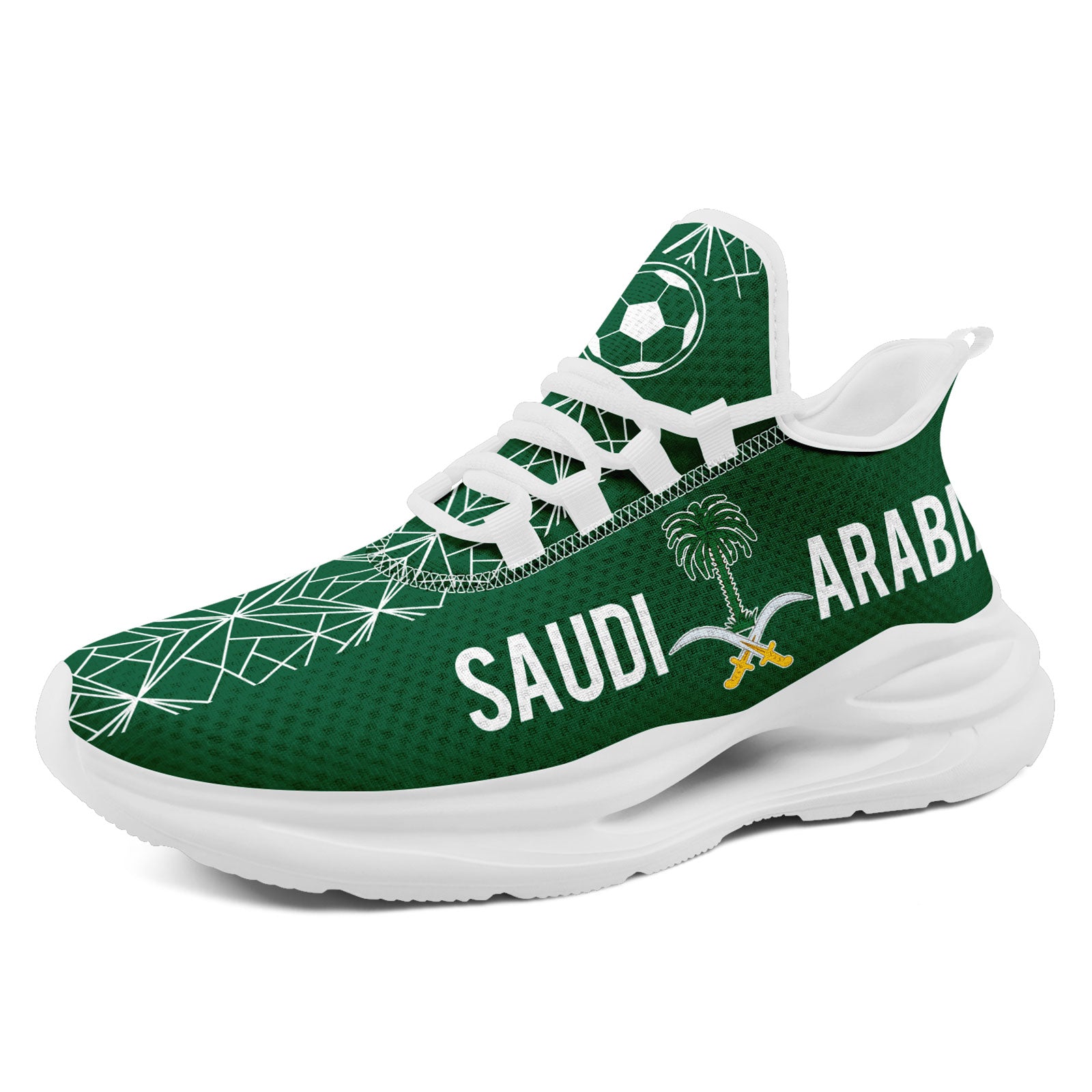 Custom Saudi Arabia 2026 World Cup Sneakers DIY Country Flag Running Shoes Lightweight Sport Shoes Gift for Football Fans Personalized Team Name and Logo FN079-F009093-3