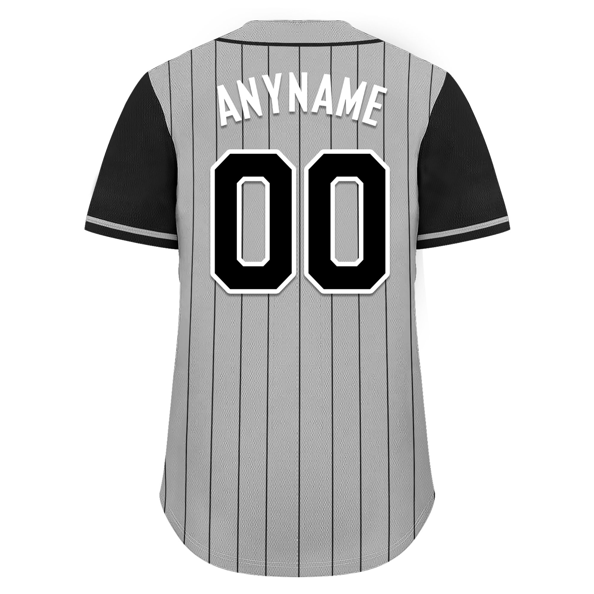 Custom Gray Black Stripe Embroidered Baseball Jersey