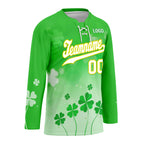 Custom Four-leaf clover Personalized Hockey Jersey HCKJ01-E0615-6