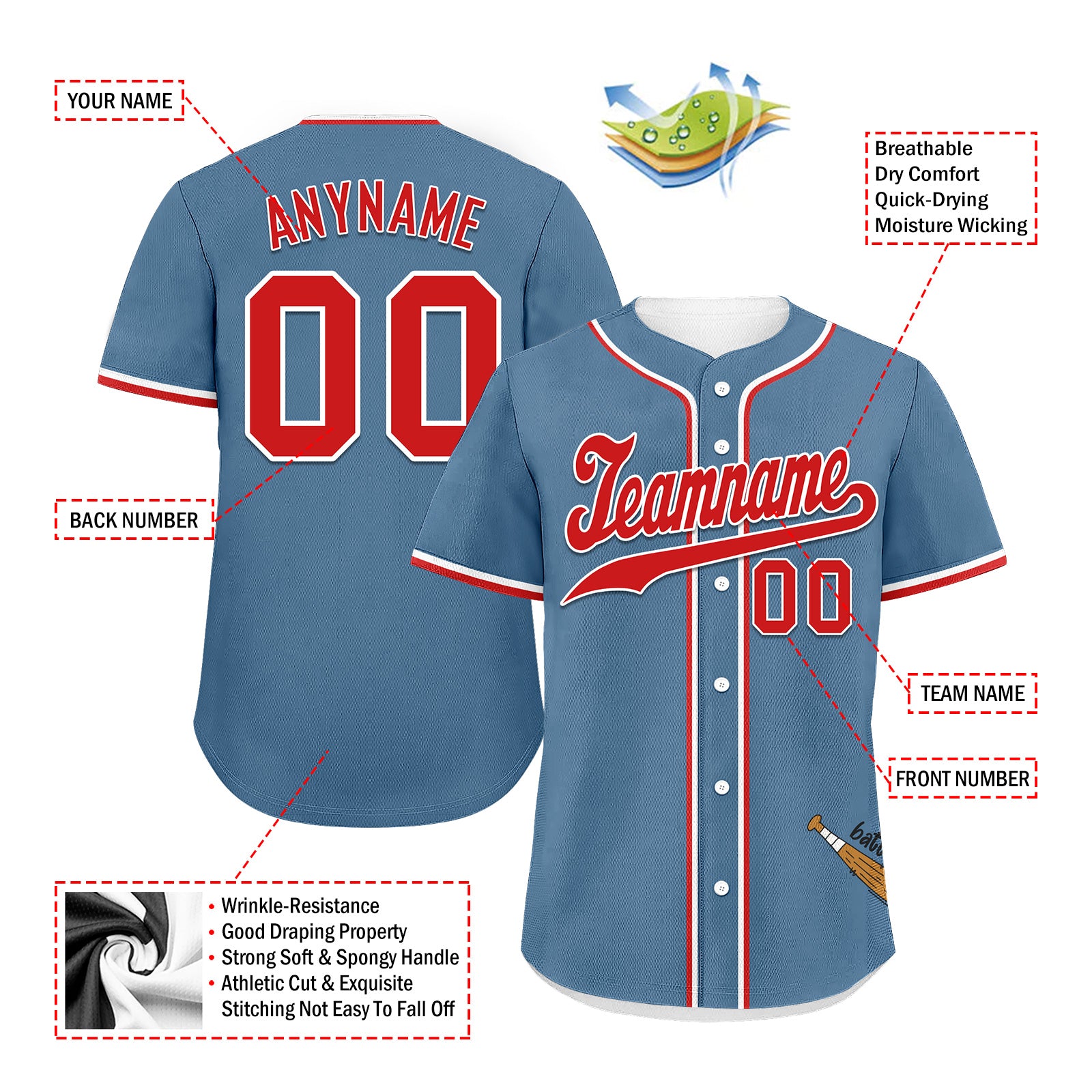 Custom Vintage Personalized Authentic Baseball Jersey BSBJ01-E025021-8