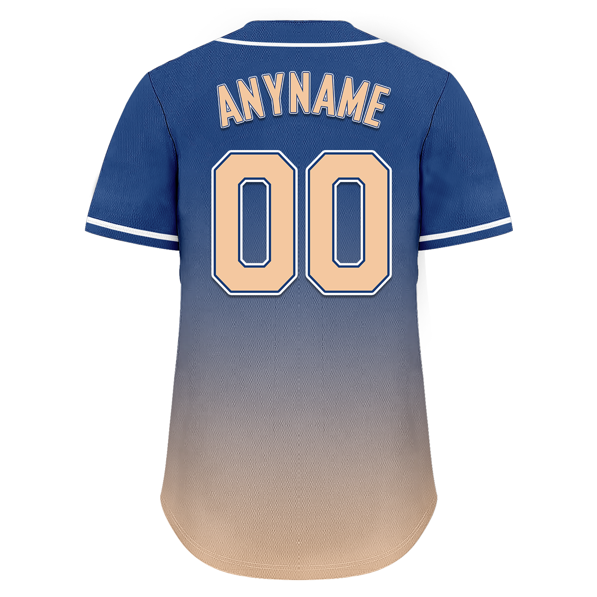 Custom Blue Beige Fade Fashion Personalized Authentic Baseball Jersey BSBJ01-D0a70da