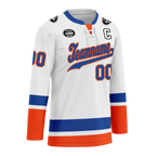 Custom White Orange Personalized Hockey Jersey HCKJ01-D0a700e