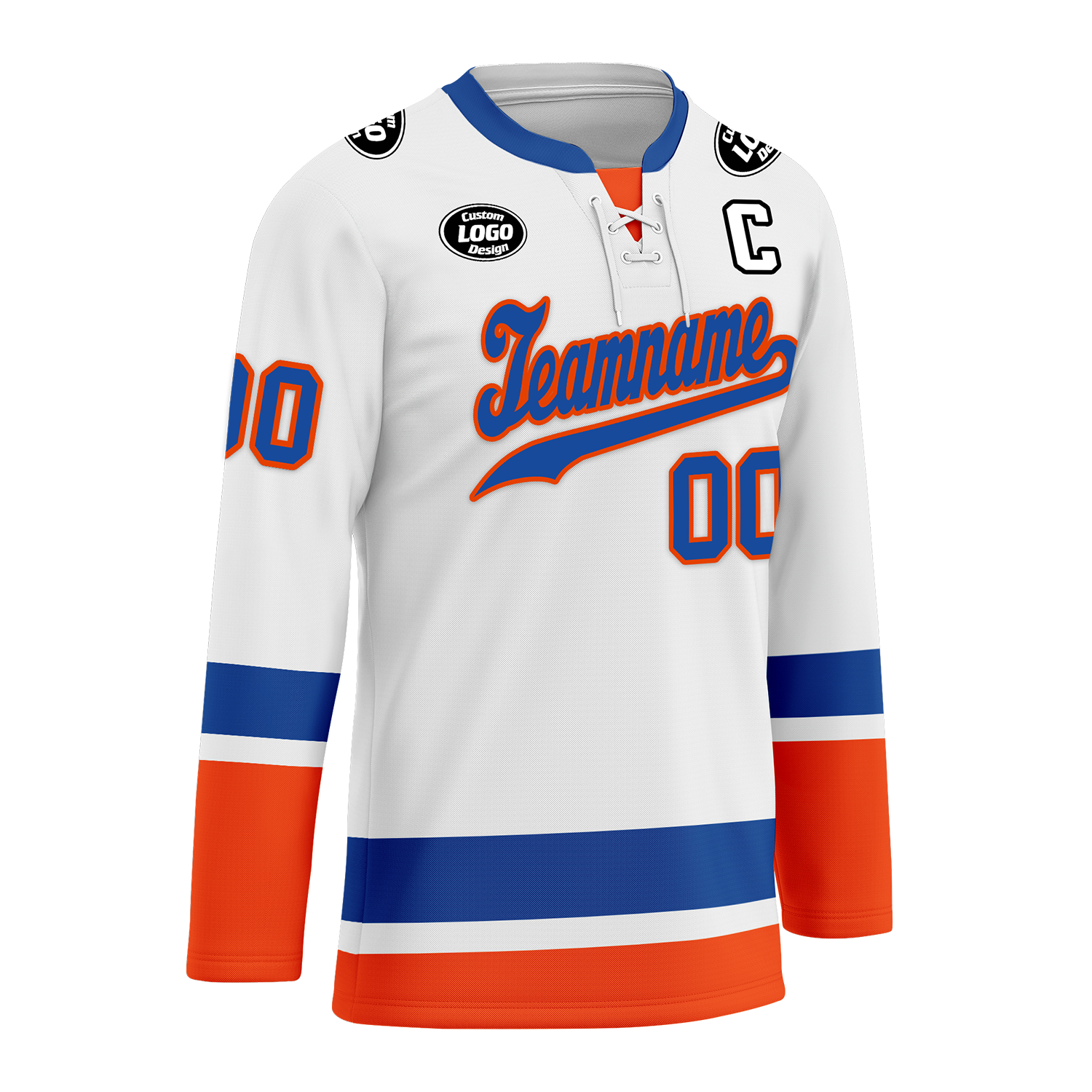 Custom White Orange Personalized Hockey Jersey HCKJ01-D0a700e