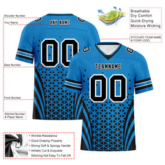 Custom Blue Black North Carolina Personalized Authentic Football Jersey FBJ02-D023033-5