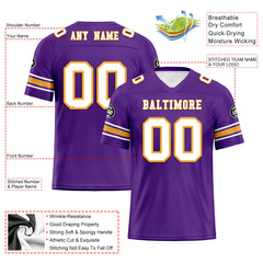 Custom Purple Baltimore Personalized Authentic Football Jersey FBJ02-D020256-32