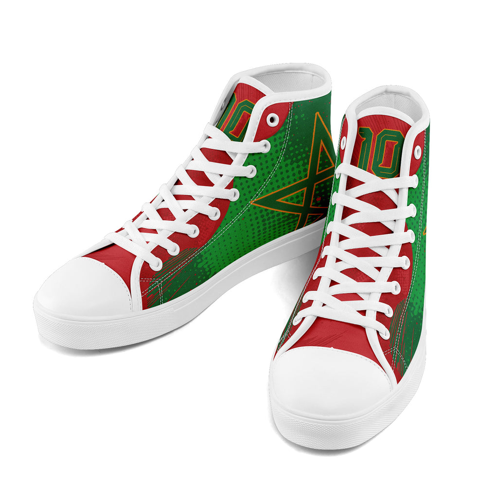 Custom Morocco 2026 World Cup Sneakers DIY Country Flag Running Shoes Lightweight Sport Shoes Gift for Football Fans Personalized Team Name and Logo FN024-F009090-4