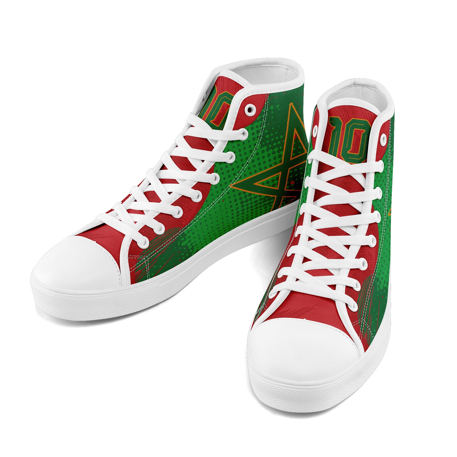 Custom Morocco 2026 World Cup Sneakers DIY Country Flag Running Shoes Lightweight Sport Shoes Gift for Football Fans Personalized Team Name and Logo FN024-F009090-4