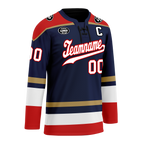 Custom Blue Red Personalized Hockey Jersey HCKJ01-D0a70af