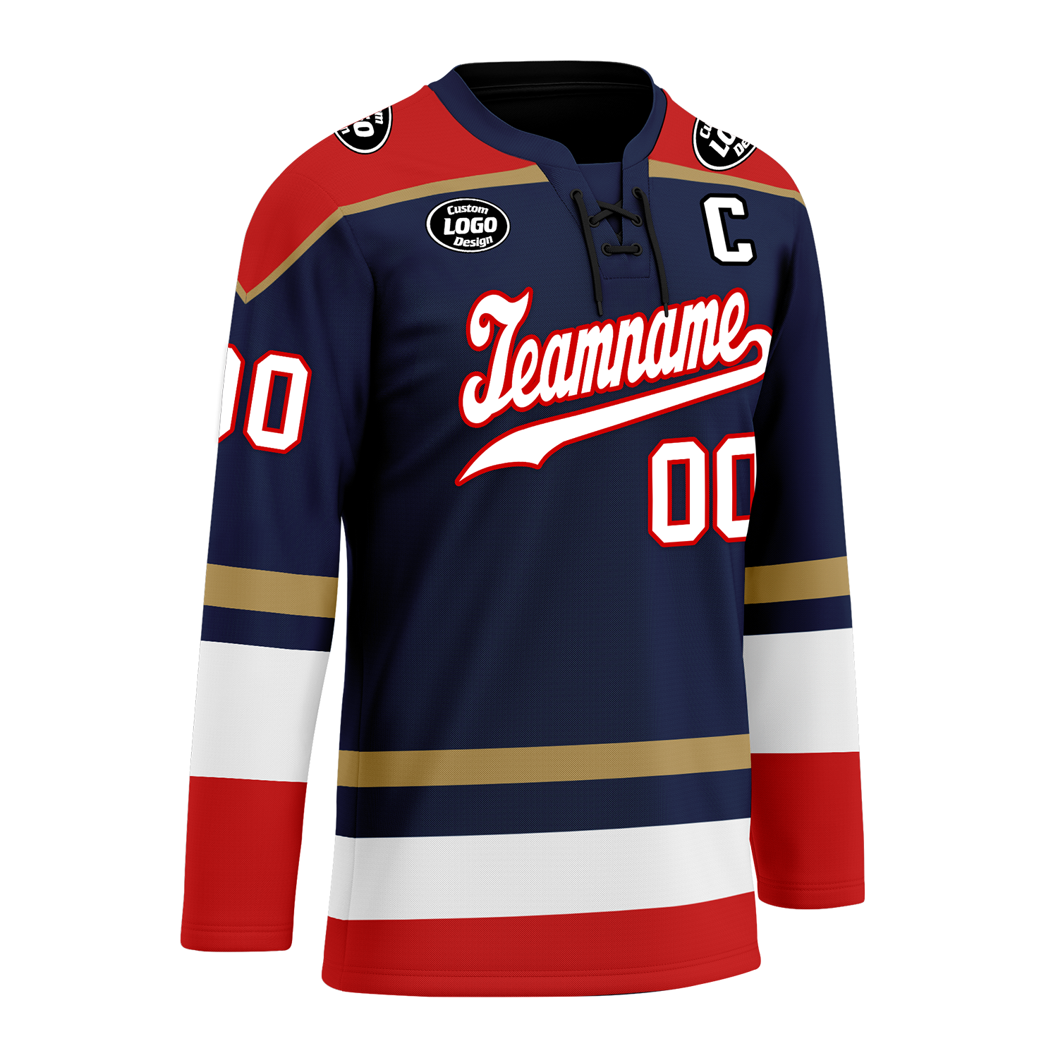 Custom Blue Red Personalized Hockey Jersey HCKJ01-D0a70af