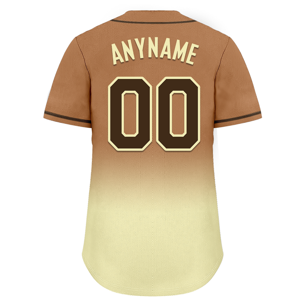 Custom Brown Yellow Fade Fashion Personalized Authentic Baseball Jersey BSBJ01-D0a70ff