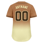 Custom Brown Yellow Fade Fashion Personalized Authentic Baseball Jersey BSBJ01-D0a70ff