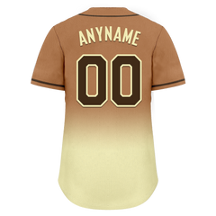 Custom Brown Yellow Fade Fashion Personalized Authentic Baseball Jersey BSBJ01-D0a70ff