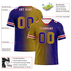 Custom Purple Yellow Maryland Personalized Authentic Football Jersey FBJ02-D028017-17