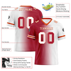 Custom White Red Florida Personalized Authentic Football Jersey FBJ02-D028017-15