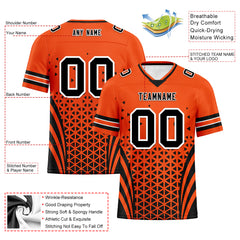 Custom Black Orange Ohio Personalized Authentic Football Jersey FBJ02-D023033-6