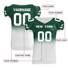 Custom Green White Fade Fashion New York High-Performance American Football Jersey FBJ06-D020252-28