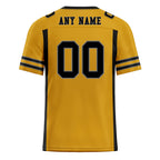 Custom Black Yellow Striped Sleeves Personalized Authentic Football Jersey FBJ02-D06063