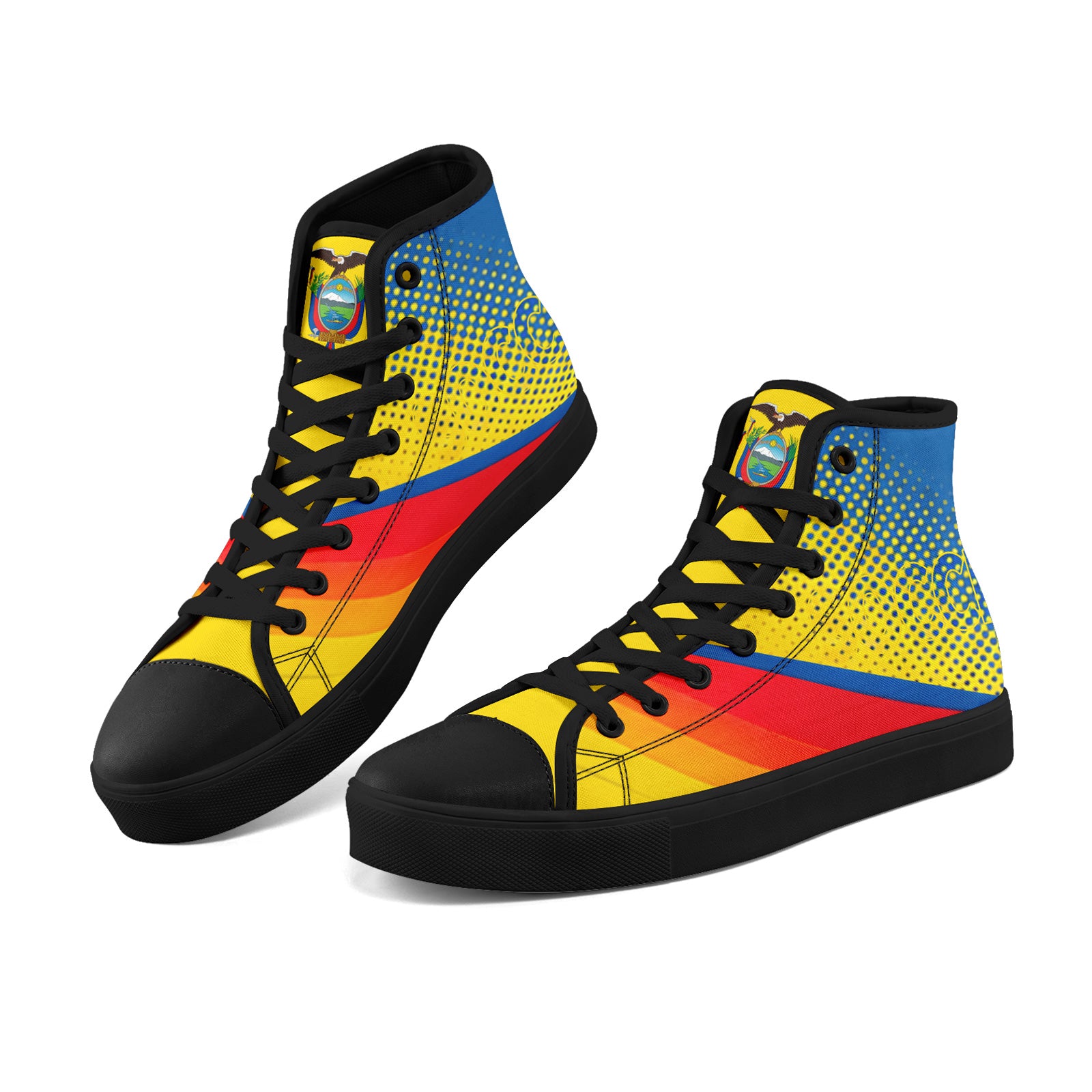 Custom Ecuador 2026 World Cup Sneakers DIY Country Flag Running Shoes Lightweight Sport Shoes Gift for Football Fans Personalized Team Name and Logo FN024-F009099-3