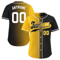 Custom Yellow Black Gradient Fashion Personalized Authentic Baseball Jersey BSBJ01-D0a7a00