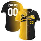 Custom Yellow Black Gradient Fashion Personalized Authentic Baseball Jersey BSBJ01-D0a7a00